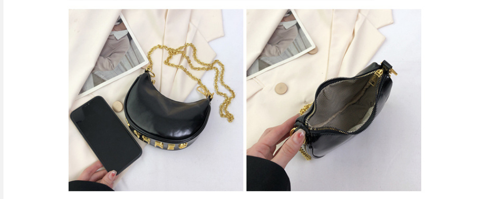 Chain Large Capacity Crescent Bag - Image 2