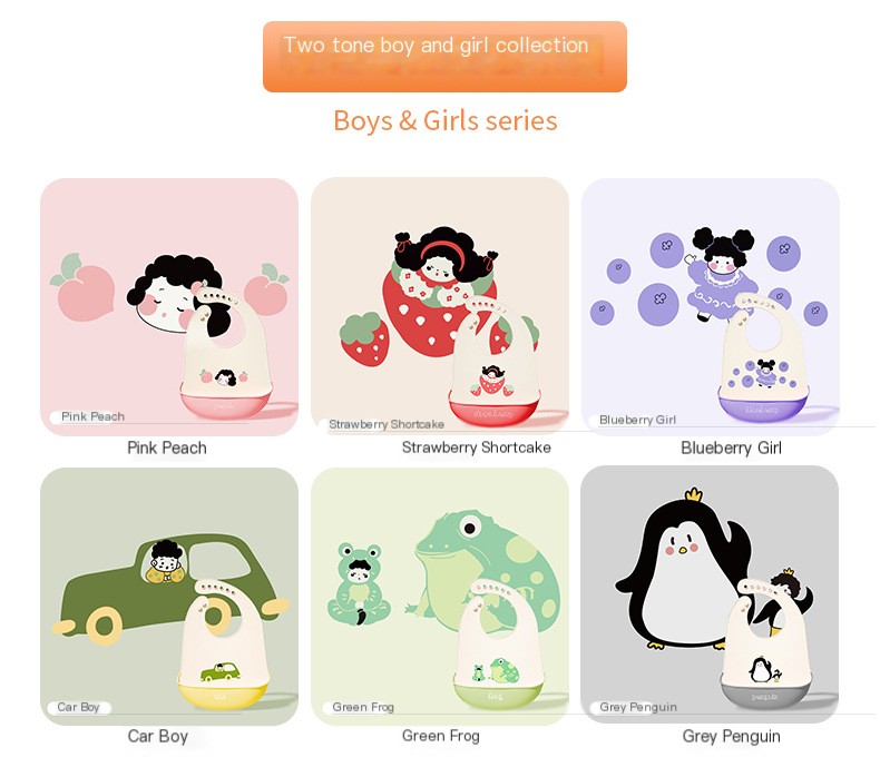 Soft Waterproof Silicone Baby Bib Image 2