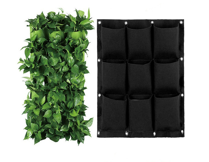 Vertical Wall-Mounted Felt Plant Bag 4