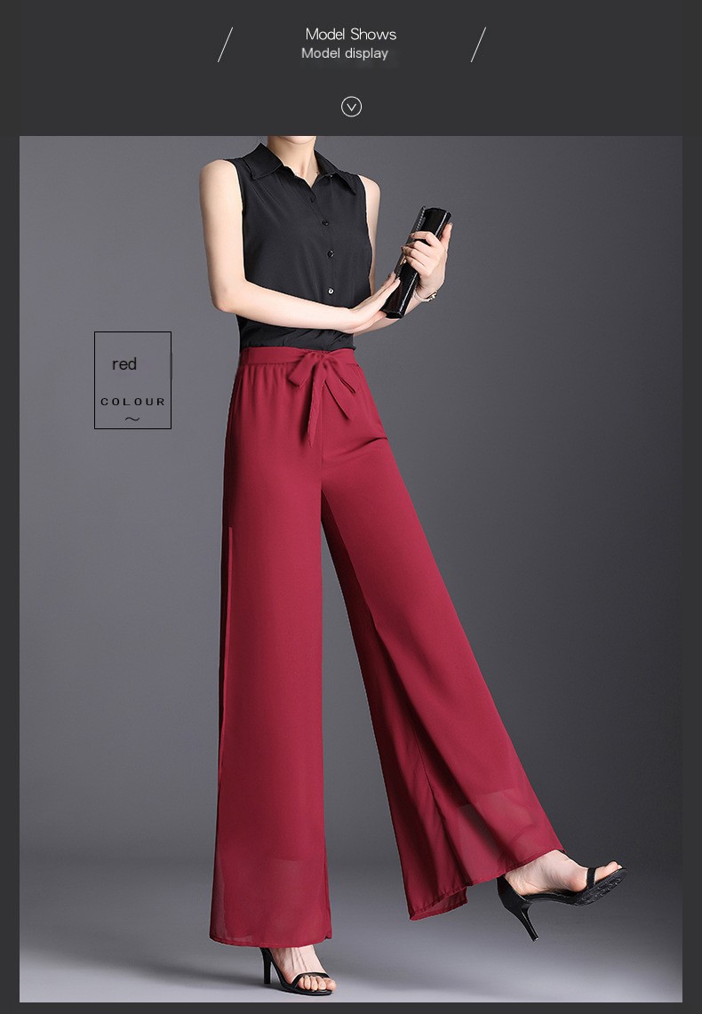 Chiffon Wide-Leg Pants
