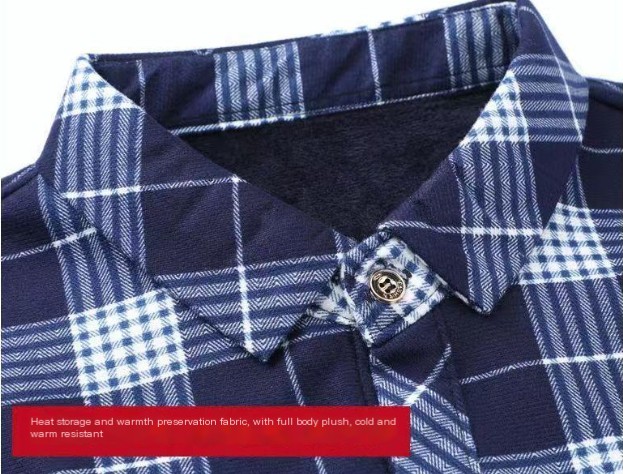 Men's Plaid Winter Jacket with Fleece Lining