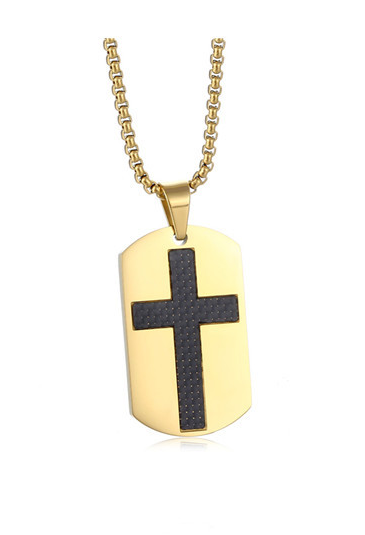 Double-Layer English Scripture Dog Tag Necklace