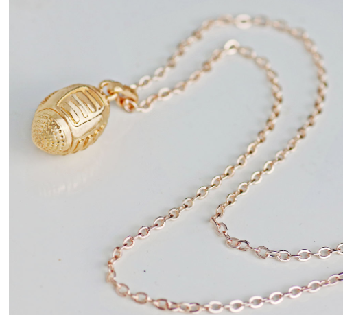 Rugby Pendant Necklace Silver