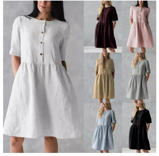 Mid Length High Waist Pullover Ladies Dress Image 3