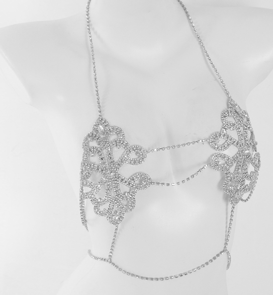 Bikini Alloy Sexy Chest Chain - Silver