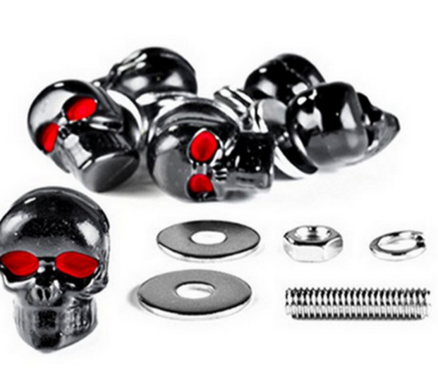 Motorcycle Skull Head Screw Silver