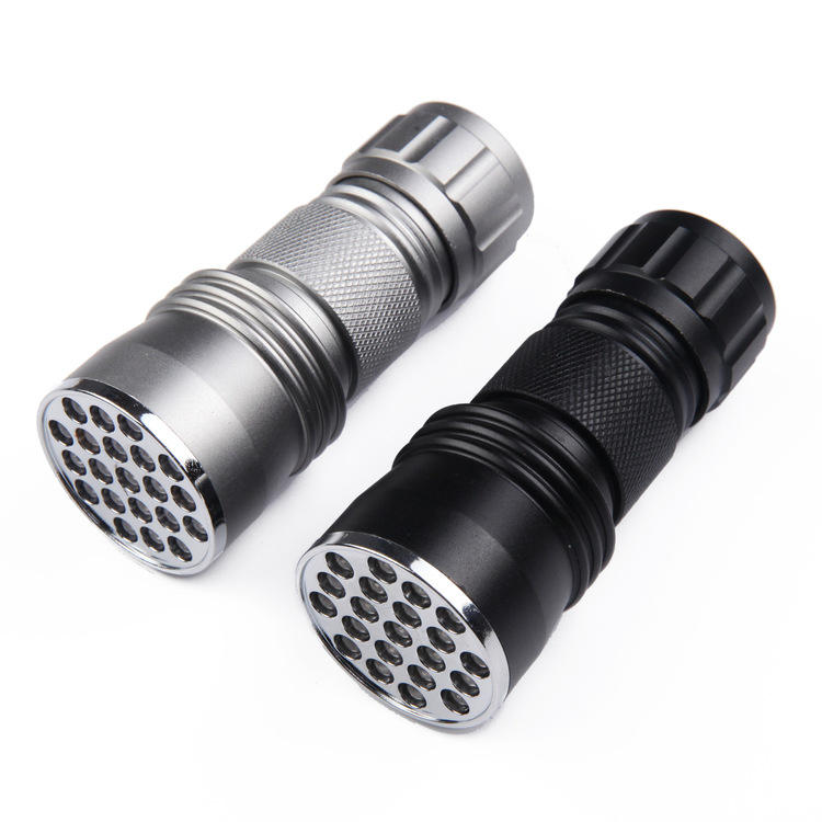 21LED UV Flashlight Silver