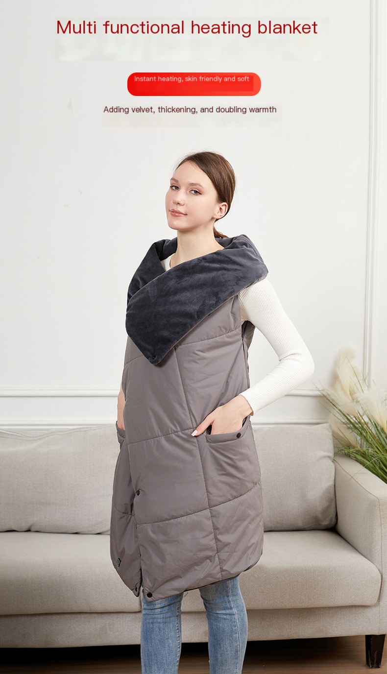 USB Heating Blanket Vest Gray