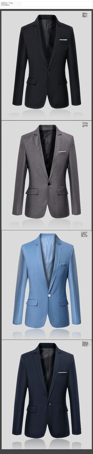 Men's Suit Jacket Front View