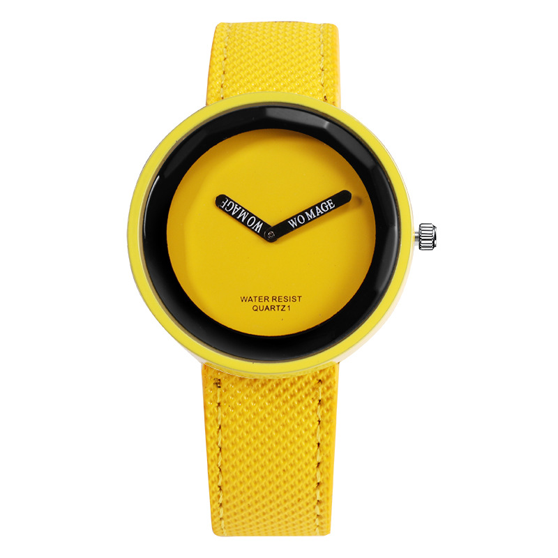 Minimalist Matte Leather Belt Watch - Yellow