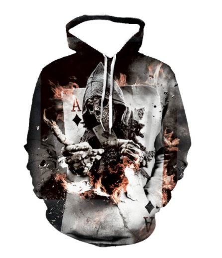 Skull Digital Print Hoodie 5