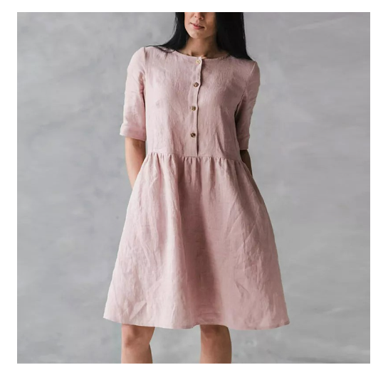 Mid Length High Waist Pullover Ladies Dress Image 2