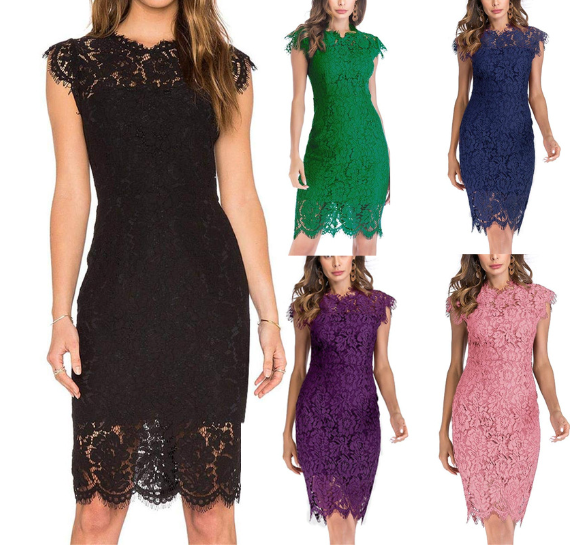 Lace Cocktail Dress Close-Up