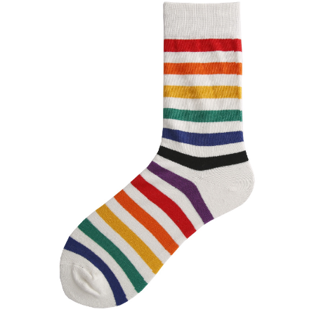 Mid-Calf Striped Rainbow Socks