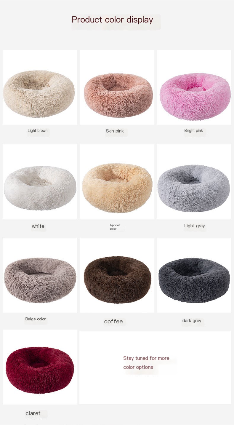 Round Plush Dog Bed 2