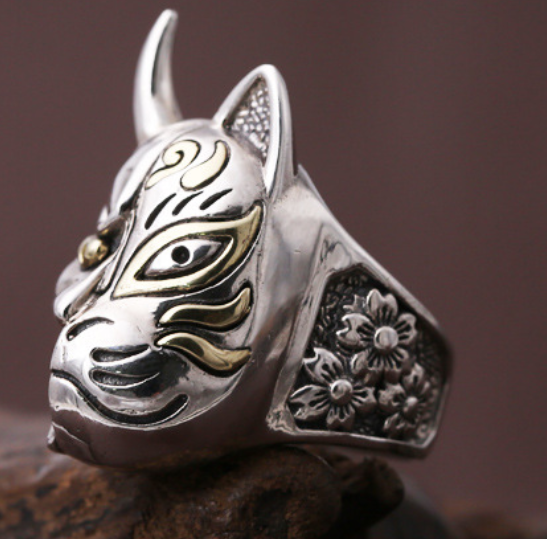 Silver Mask Ring 4