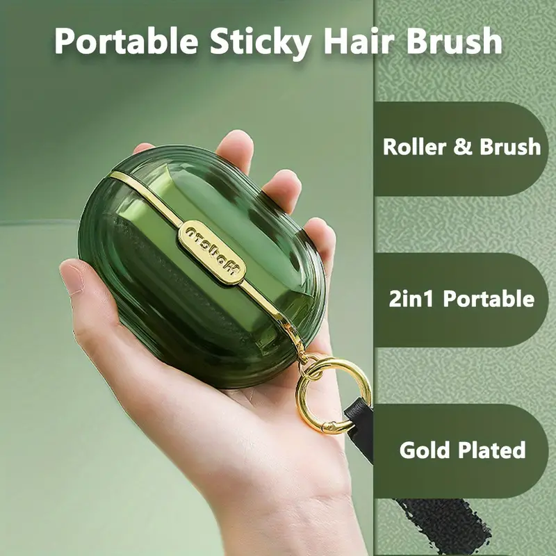2 In1 Portable Clothes Sticky Hair Brush, Tearable Roller Hair Remover Brush, Travel Dust Lint Remover Brush Roller image