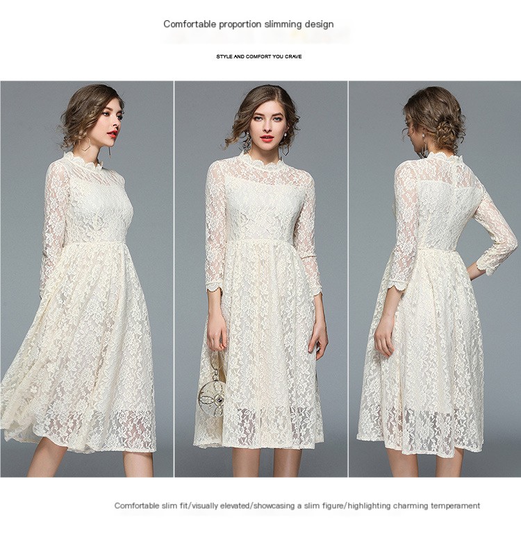 French Retro Lace Dress