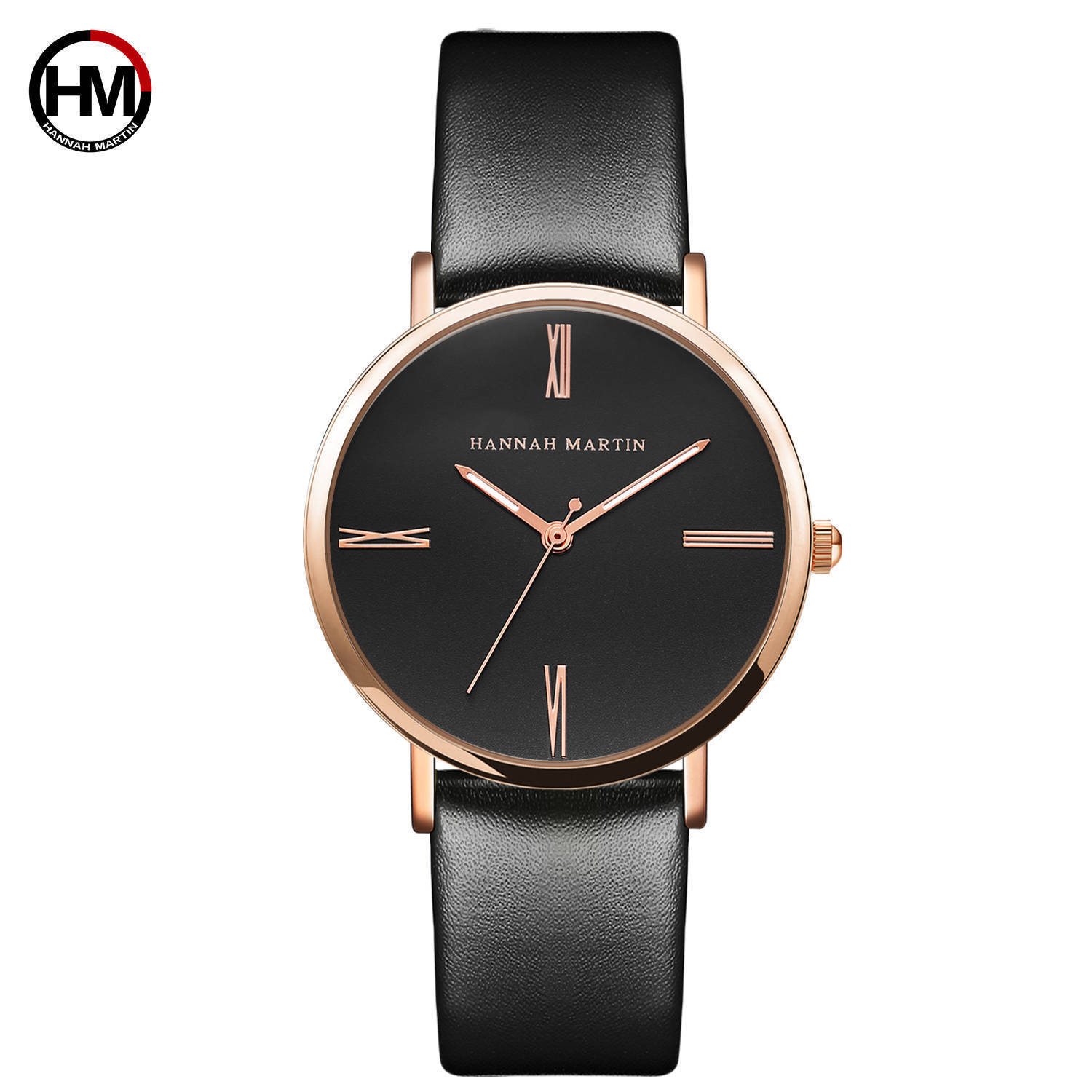 Leather Strap Watch - Black