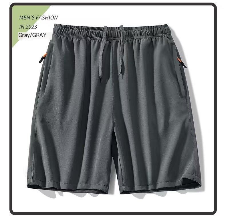 Men's Shorts Summer New Cross-border Ice-cool Four-sided Elastic Outer Wear Pants Casual Sports Pants Ice Silk Beach Pants