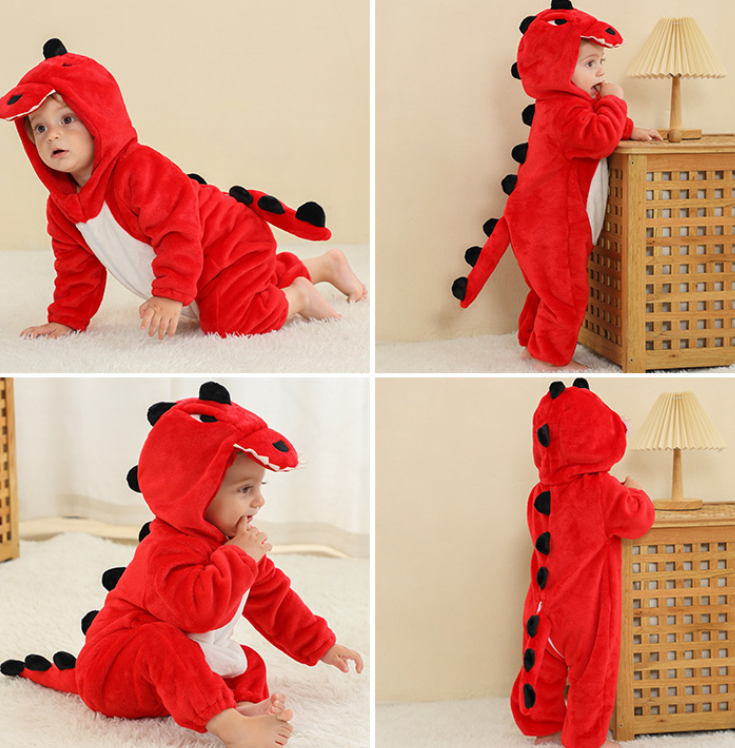 Dinosaur Cartoon Baby Jacket in Various Colors