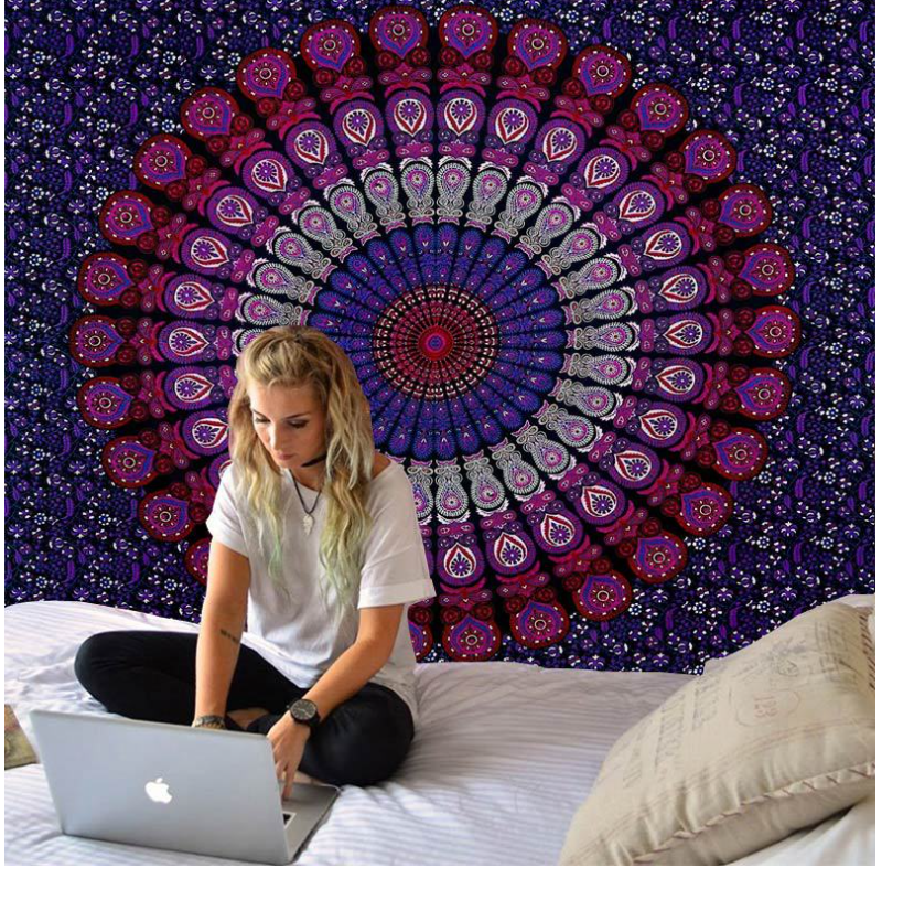 Blue Mandala Tapestry 3