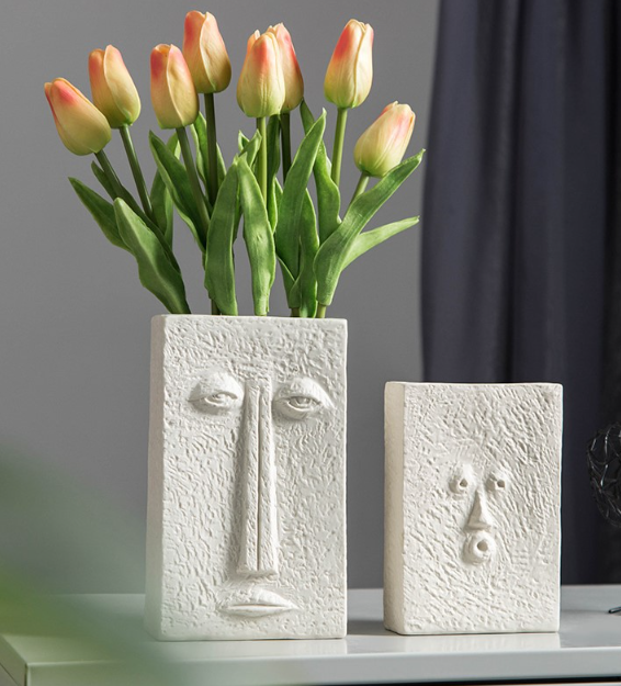 Close-up of Face Vase