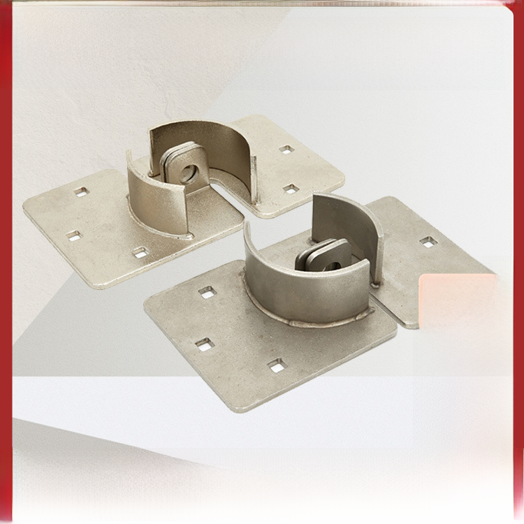 Applicable to 73mm ice hockey lock all iron nickel plated chrome plated trailer base with screws 4.5mm ice hockey Lock Base image