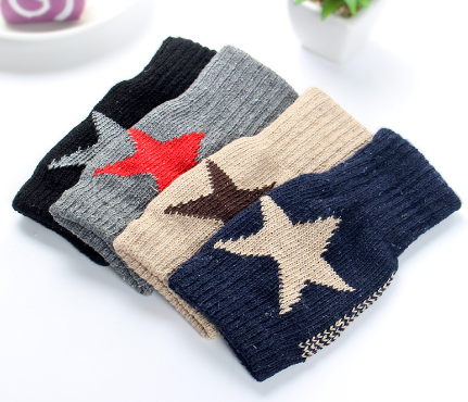 Winter Half-finger Gloves Navy Blue