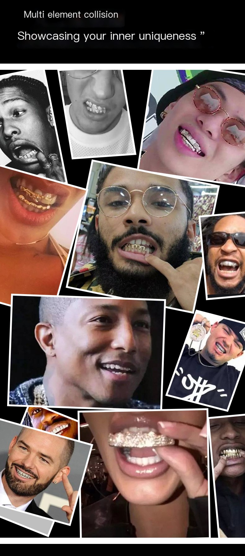 6 Smooth Teeth - Gun Black