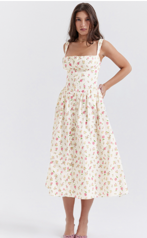 Vestido Bustier Lauren - Floral Long Skirt