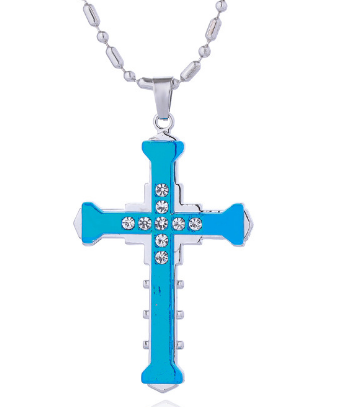Men's Titanium Steel Cross Necklace Gold