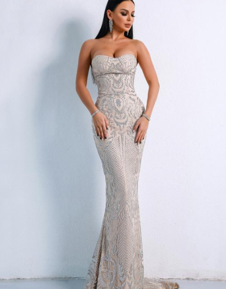 Elegant Evening Dress - Silver