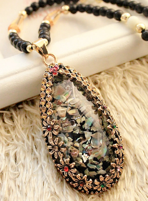 Cat's Eye Stone Long Necklace