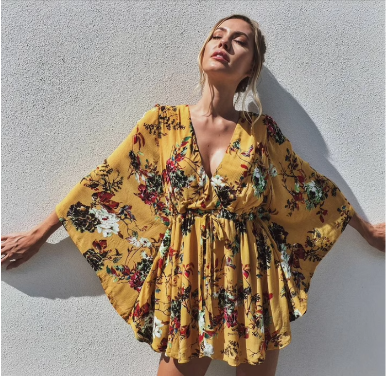 Floral Lace Panel Plus Size Loose Dress