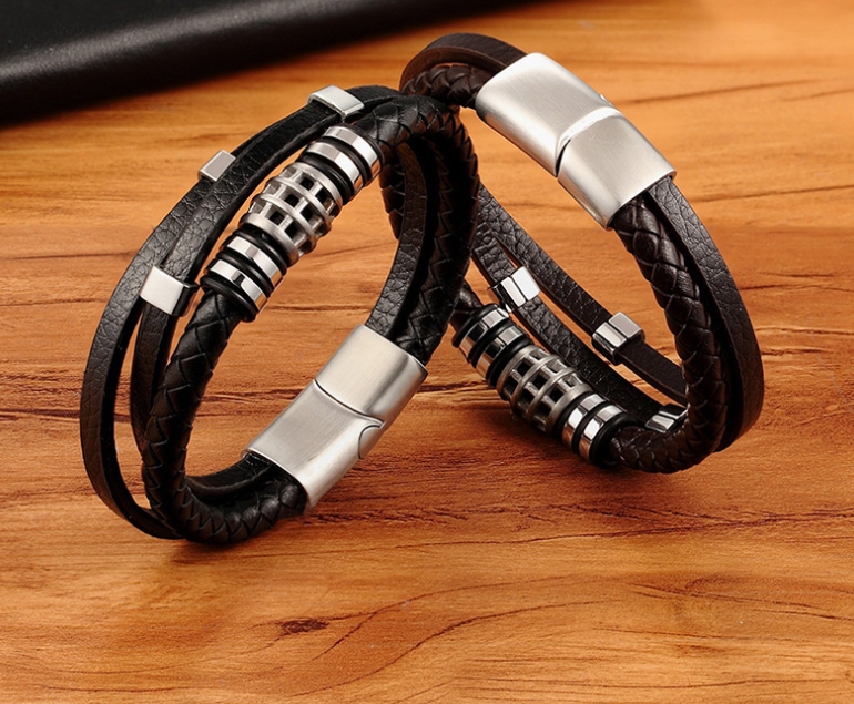 Brown Multi-layer Leather Bracelet 2