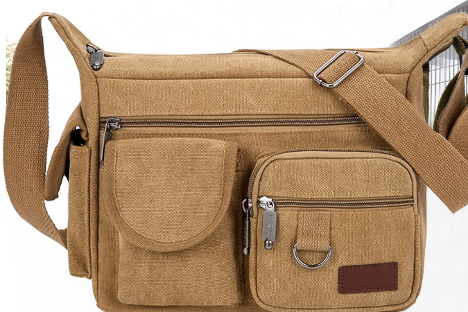 Men's canvas crossbody bag