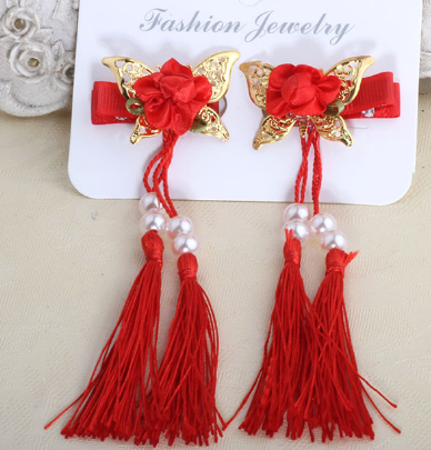 Fringed Hair Ball Hairpin Style H