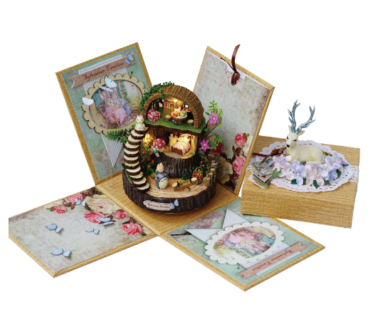 Fantasy forest wooden assembled handmade diy house hot sale couples commemorative Chinese Valentine's Day birthday gift