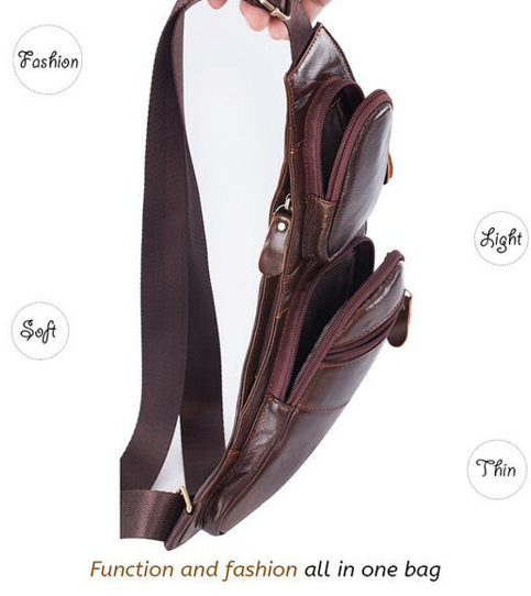 Bolsa Transversal Masculina em Couro Genuíno - Elegancy Premium