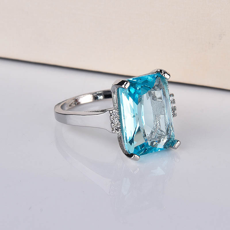 Topaz Blue Zircon Ring Image 1