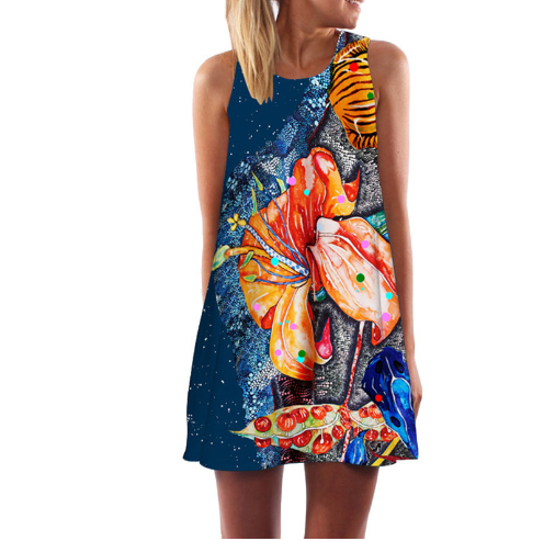 Printed Midi Dress Back View