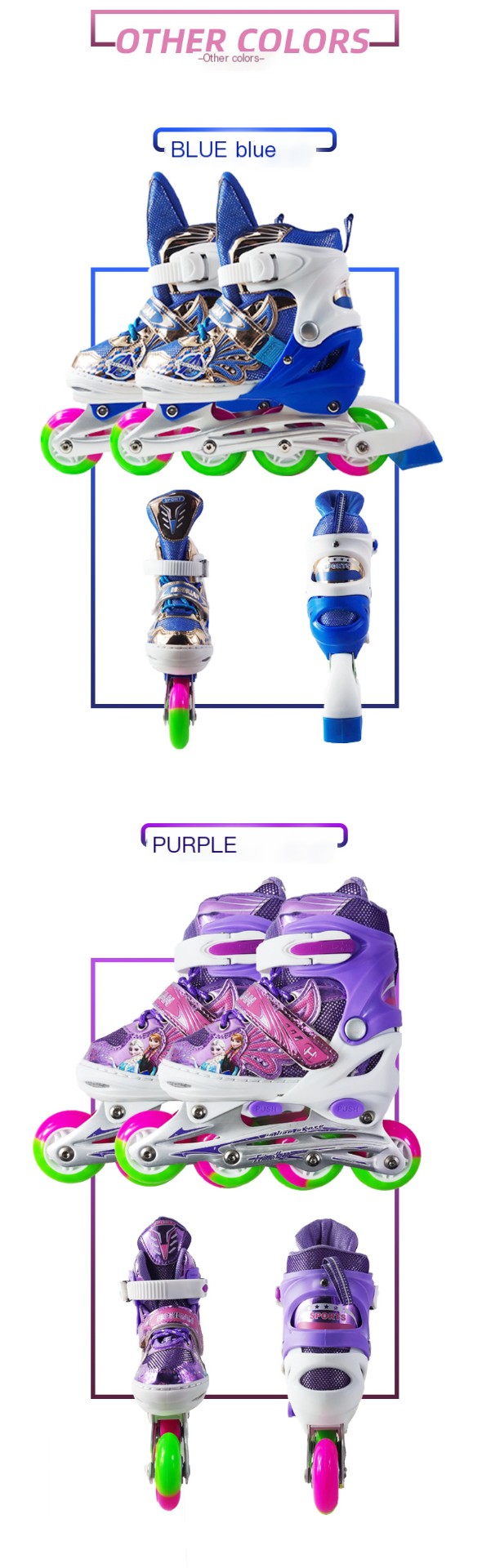 Men's and women's cartoon children's cartoon stitch skates straight row with wings single row roller skates roller skates