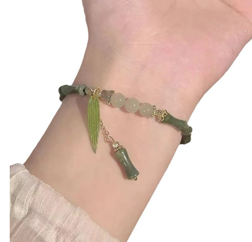Natural Hotan Jade Bamboo Festival Bracelet