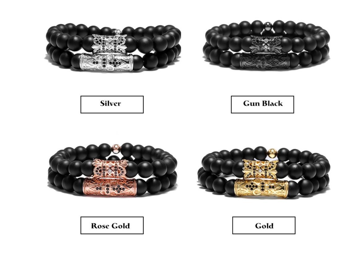 8MM Frosted Stone Bead Bracelet