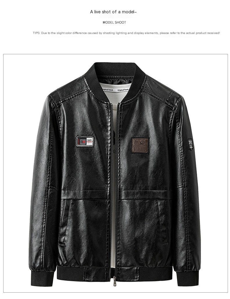 Genuine Leather Jacket with Accessories