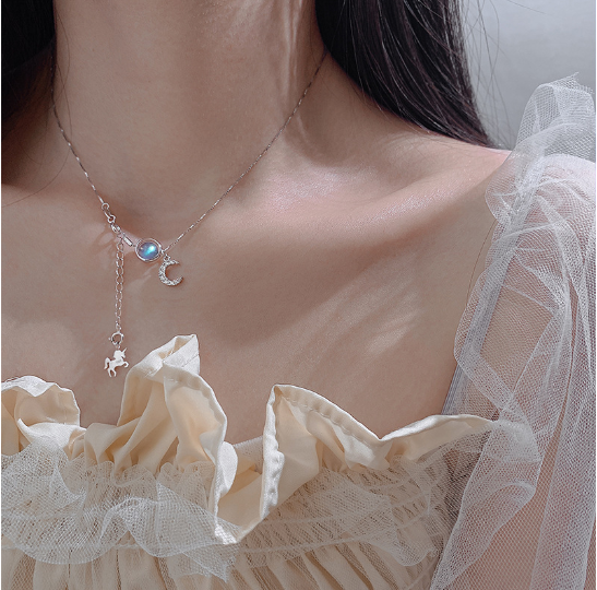 Moonstone Unicorn Necklace