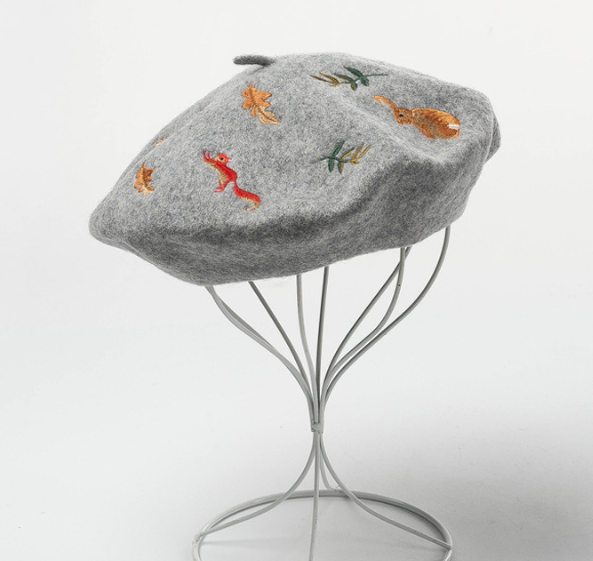 Autumn And Winter Hundred Take Rustic Literary Beret Image 3