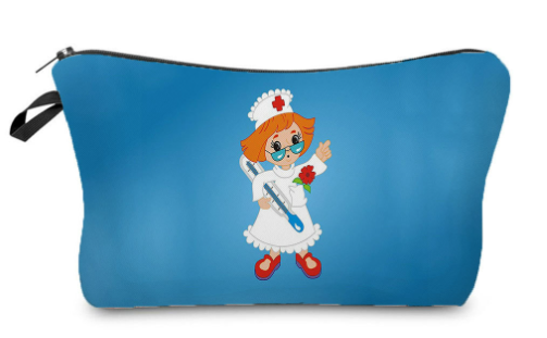 Cartoon Ladies Nurse Printed Cosmetic Bag 1