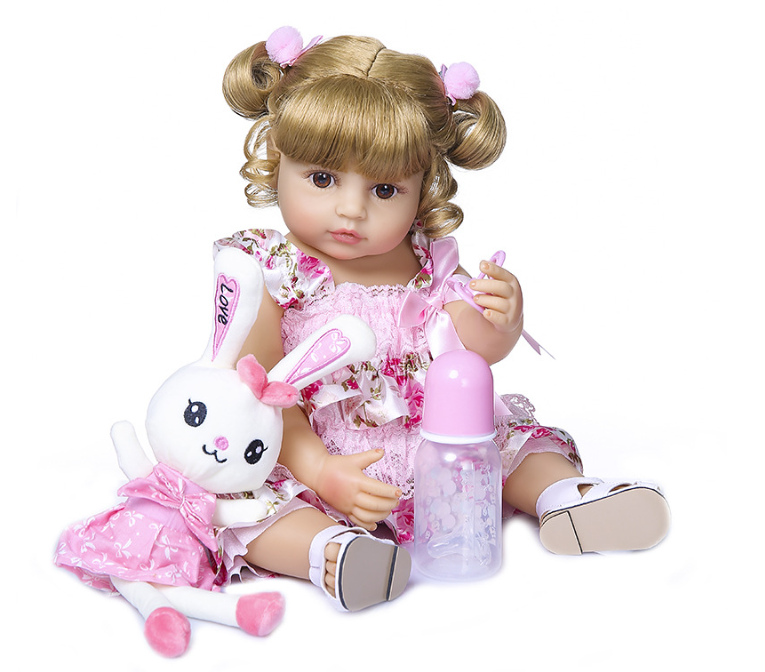 Realistic Reborn Baby Doll - Light Blue Skirt